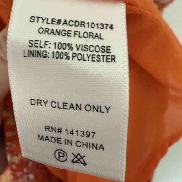 ASTR The Label NWT Elsie Orange Floral Smocked Midi Dress M Cottagecore Milkmaid - Picture 11 of 14